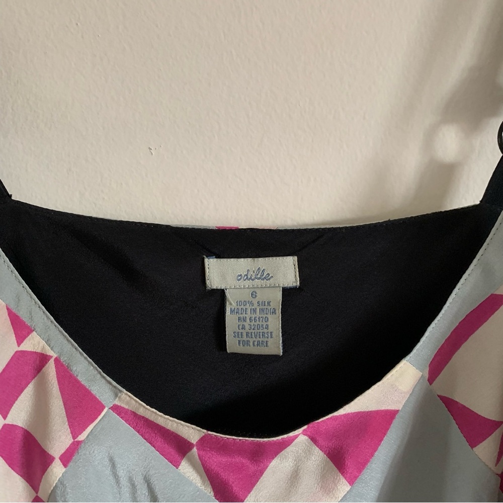 Odille Anthropologie Silk Patchwork Pattern Tank … - image 4